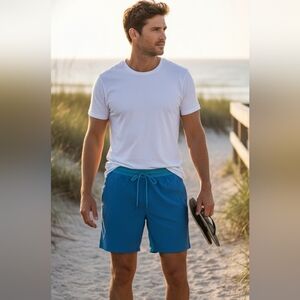 Lululemon Nulux Liner Heathered Blue Athletic Men's Shorts Size XL